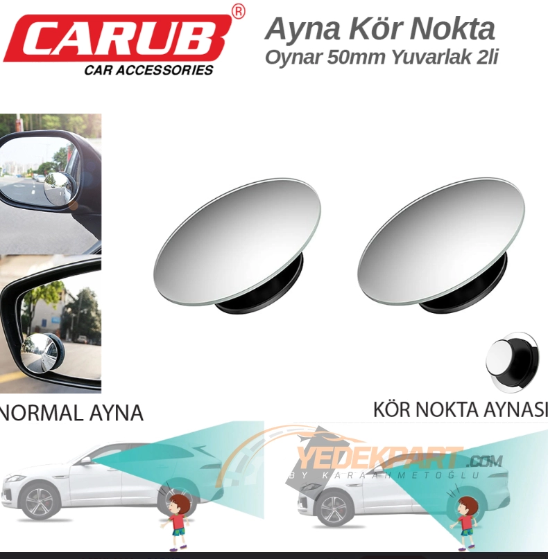 CARUB Ayna Kör Nokta Oynar 50mm Yuvarlak 2li